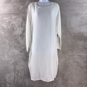 James‎ Perse Dress Womens Size 2 White Long Sleeve Minimalist Casual Comfort